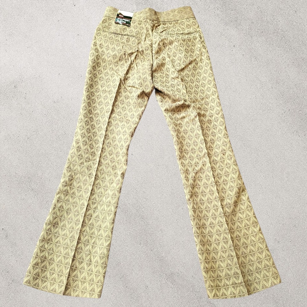Vintage DEADSTOCK 1970s Levis Sta-Prest Slacks Pants Tan Diamond Flare 31x32 NWT - Picture 8 of 16